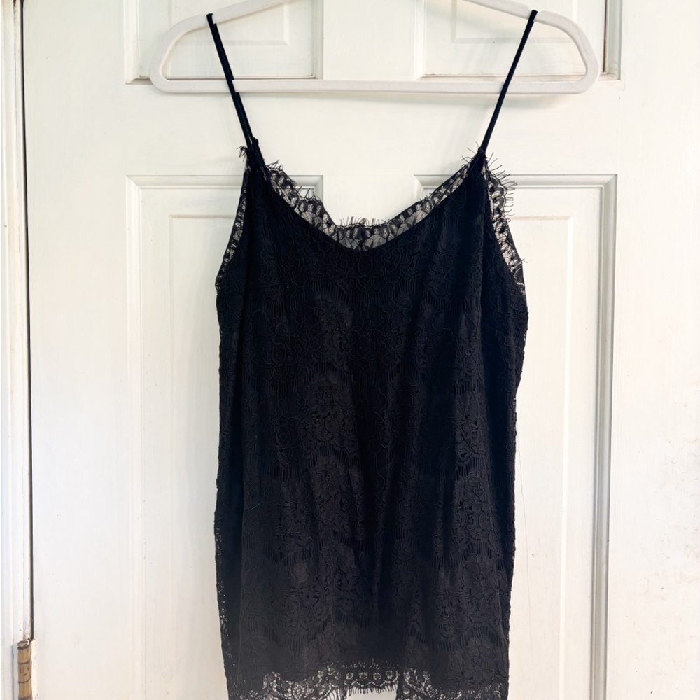 Monteau Black Lace Tank Top